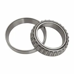 Inch-system tapered roller bearing assembly with 2 5/8 in bore and 4 13/16 in OD. Constructed with carbon steel rings and a pressed steel cage. Designed to handle combined radial and axial loads in industrial machinery, gearboxes, and conveyor systems.