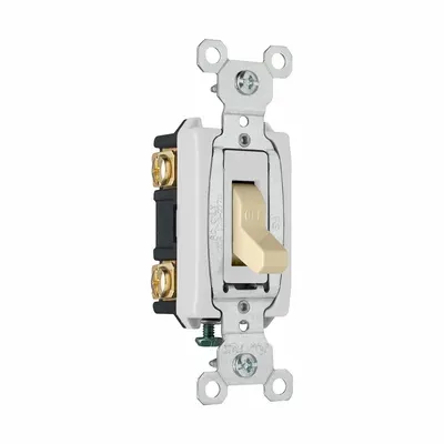 PASS & SEYMOUR Wall Switch: Toggle Switch, Double Pole, Maintained, Ivory - Toggle Wall Switches