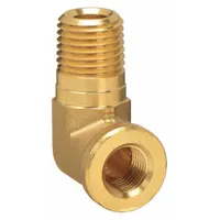 PARKER Metal Pipe Elbow: 90° Elbow, 1/4 in x 1/8 in, Male NPT Threaded x Female NPT Threaded (MPN 4-2 SE-B)