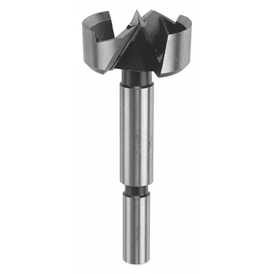 BOSCH Forstner Drill Bit: 1 1/2 in Drill Bit Size, 4 in Overall Lg, 3/8 in Shank Dia - Carbon Steel Forstner Drill Bits