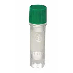 APPROVED VENDOR CryoELITE(TM) Polypropylene Cryogenic Vial, 2 mL, Self-Standing, Green Closure, Sterile, 12 mm Body Dia