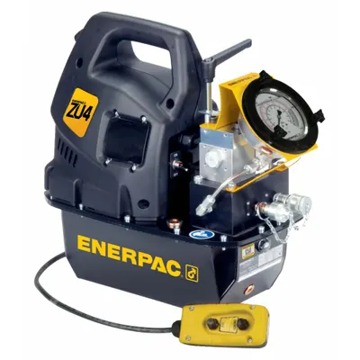 ENERPAC Hydraulic Pump: 10,000 psi Max. Op Pressure, 60 cu in/min Max. Flow Rate - Corded High-Power Portable Electric Hydraulic Pump Units