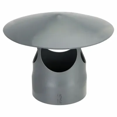PLASTIC SUPPLY Rain Cap: PVC, For 6 in Duct Dia, 12 in Overall Lg, 6 5/8 in Inlet Dia - Rain Caps