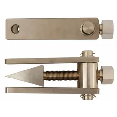 Wedge-style flange spreader for separating flanges in piping systems. Accommodates minimum flange size of 1 lb, flange thickness up to 5 1/2 in, and spread capacity of 2 1/4 in. Dimension: 1-13/16 in.