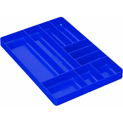 ERNST MANUFACTURING Compartment Tray for Drawer: Blue, 11 in Overall Wd - Tool Organizer Trays