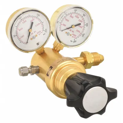 HARRIS High Pressure Gas Regulator: Single Stage, CGA 580 Inlet, 1/4" Tube Outlet - High-Pressure Air & Inert Gas Regulators