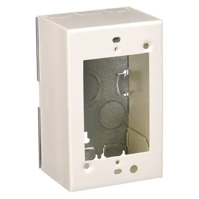 LEGRAND Deep Switch and Receptacle Box: 500/700, Steel, Ivory - Outlet Boxes for Single-Channel Raceways