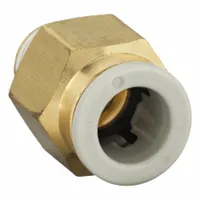 SMC Push-Fit Adapter Fitting: 8 mm OD x 1/8 in Pipe Size, Push-to-Connect x BSPT, Brass, Brass (MPN KQ2H08-01AS)