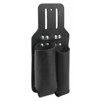 KLEIN TOOLS Tool Pouch: For 2 in Belt Wd - Max, 2 Pockets, Black, Leather (MPN 5118R)
