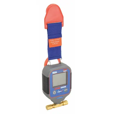 Supco Vacuum Gauge: LCD, 0 micron Hg to 19,000 micron Hg, 1/4 in Male SAE Flare Right-Hand - Digital Vacuum Gauges