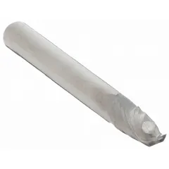 This carbide ball end mill features a 15/64" cutting diameter, 7/16" length of cut, and 2" overall length with 2 flutes. Designed for general purpose milling, it is suitable for contouring, slotting, and profiling in ferrous and non-ferrous materials. The ball nose geometry enables smooth curved surfaces and 3D shaping in metalworking and mold making applications.