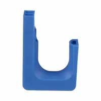 Wall mount J-hook for routing and supporting cable bundles up to 2 inches in diameter. Constructed of blue Nylon 6/6 with screw-on mounting and no locking latch. Suitable for permanent installations requiring quick cable access. Pack of 50