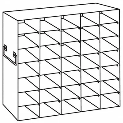 COLE-PARMER Upright Freezer Rack: 18 1/2 in Overall Lg, 5 3/4 in Overall Wd, Stainless Steel - Cold Storage Racks