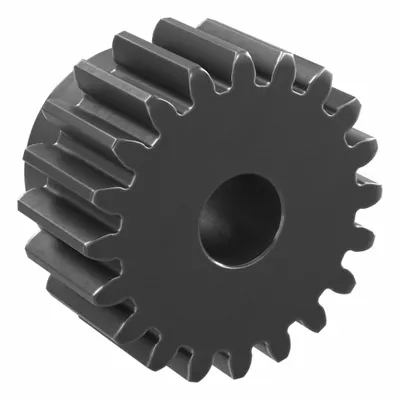 KHK GEARS Spur Gear: Module m 2, 20 Teeth, 12 mm Bore Dia, Black Oxide Coated Carbon Steel - Metric Spur Gears with Standard Hub