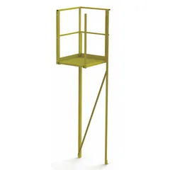 This steel turn platform provides a stable elevated work surface for maintenance, assembly, or material handling tasks. Finished in yellow for visibility, it offers structural support in industrial environments.