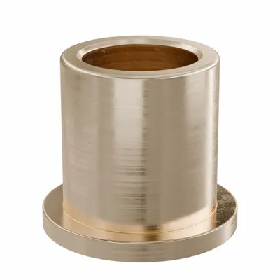 OILITE Flanged Sleeve Bearing: Bronze, SAE 841, 16 mm Bore, 22 mm OD, 25 mm Lg - Lubricated General Purpose Metallic Flanged Sleeve Bearings