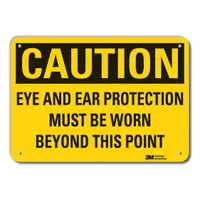 Caution Sign: Plastic, Mounting Holes Sign Mounting, 10 in x 14 in Nominal Sign Size, 0.055 in Thick (MPN LCU3-0431-NP_14x10)