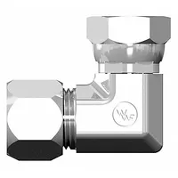 WEATHERHEAD Compression Fitting Elbow: 3/8 in OD x 9/16 in Pipe Size, 9/16-18 x 9/16-18 Thread Size (MPN 7506X06X06)