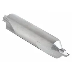This plain-type center drill is double-ended, size #3/0, with an 82° included angle and 1 1/2 in overall length. Made from carbide, it is used for creating precise starting holes for lathe centers or subsequent drilling operations in machining applications.