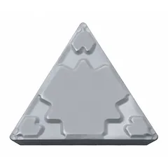 Triangle (T) indexable turning insert made of cermet, used for finish turning and light machining of steels and stainless steels. Provides a sharp cutting edge and good surface finish in lathe operations.