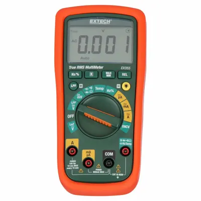 EXTECH Digital Multimeter: TRMS, CAT III 600V, 600 V Max AC Volt Measurement - Standard Feature Multimeters