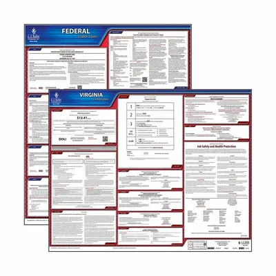 JJ KELLER Labor Law poster: VA, English, Polypropylene, 30 in x 24 in, FMLA /Y - All-in-One State & Federal Labor Law Posters
