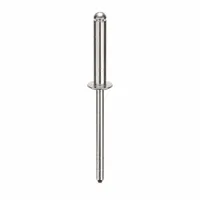 This domed-head blind rivet has a 0.156" diameter and 2 3/32" overall length with a 51/64" body length. The dome head provides a finished appearance and even load distribution. Suitable for permanent fastening where access is limited to one side, such as sheet metal assembly and general fabrication. Supplied in a 500-pack