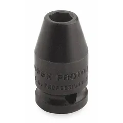 This 1/4" drive impact socket features an 11/32" SAE 6-point standard profile and a 7/8" overall length. The black oxide finish provides corrosion resistance. Designed for use with impact wrenches in automotive, industrial, and maintenance fastening applications.