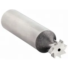 High-speed steel keyseat milling cutter with straight tooth design. Diameter 3/8", thickness 1/8", conforms to ANSI #403. Used for cutting keyways and keyseats in shafts and hubs for power transmission applications.