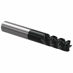 This carbide end mill features a TiAlN coating and 5 flutes for fast cutting in steel and cast iron. With a 6 mm mill diameter, 13 mm length of cut, and 0.4 mm chamfer, it is used for creating chamfered edges, deburring, and edge breaking in CNC milling operations.