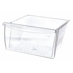 Replacement crisper drawer for Electrolux refrigerators and freezers. Designed to restore storage capacity and humidity control for produce. Suitable for use in commercial and residential refrigeration applications.