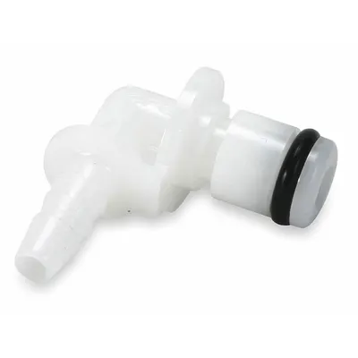 COLDER Quick Connection Elbow: 90° Elbow, 1/8 in ID Size, Barbed x Barbed, Acetal - Acetal Quick-Disconnect Tube Fittings