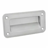 JW WINCO Recessed Pull Handle: Unthreaded Holes, Stainless Steel, Silver, Tray, 6.1 in Overall Lg (MPN 7332-155-A-1-GS)