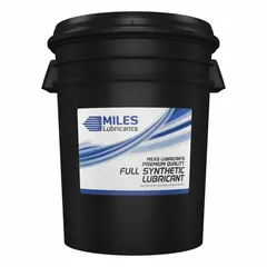 MILES LUBRICANTS Compressor Oil is a PAG-based lubricant supplied in a 5-gallon pail. It has an SAE grade of 30 and an ISO viscosity grade of 100, with a viscosity index of 192. Designed for use in air compressors, it provides lubrication and protection under high-temperature and high-pressure conditions.