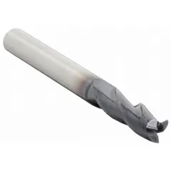 This WIDIA HANITA square end mill is made of carbide with a TiAlN coating and three flutes. It has a 5/32" mill diameter, 9/16" length of cut, and 2" overall length. Designed for general-purpose milling of metals, it is used to create flat-bottomed slots, pockets, and contours.