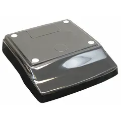 Protective cover for ADAM EQUIPMENT CBC/CBD/CBK series scales. Overall width 12 1/2 in, overall height 4 1/4 in. Shields the scale from dust and debris during material handling operations.
