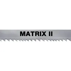 Bi-metal band saw blade for cutting aluminum, carbon steel, and structural steel. Matrix II construction. Length 13 ft 7 in, tooth configuration 8/12. Suitable for general metal cutting applications in fabrication and maintenance.