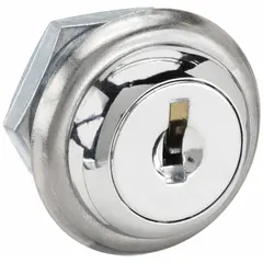 Keyed cam lock with keyed-alike feature for consistent keying across multiple locks. Constructed of zinc die-cast with chrome-plated finish. Straight cam length of 1 1/4 in. Suitable for securing cabinets, drawers, and enclosures in various settings.