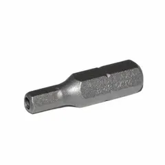 This 1-inch insert bit features a security hex head design for driving tamper-resistant fasteners. It has a hex shank for secure fitment in power tools. Suitable for general assembly and maintenance tasks requiring security fasteners.