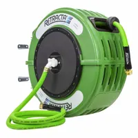 Spring Return Garden Hose Reel: 82 ft. (1/2 I.D), 3/4 in FGHT x 3/4 in MGHT, 150 psi Max Op Pressure (MPN DR482G-05)