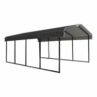 ARROW Carport: 20 ft Overall Lg, 12 ft Overall Wd, 7 ft Overall Ht, Powder Coated, Galvanized Steel (MPN CPHC122007)