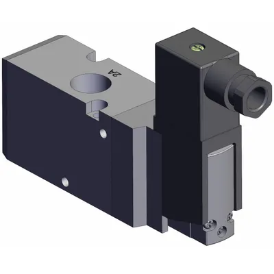 SMC Solenoid Air Control Valve: Three-Way / Two-Position, Single Solenoid, Female 3/8 NPT - SMC VP Series Directional Control Valves
