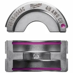 U Style die set for crimping 4/0 AWG electrical conductors. Designed for use with MILWAUKEE tool models 2679-20 and 49-16-U000. Purple color identification.