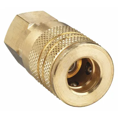 SPEEDAIRE Quick Connect Hose Coupling: 1/4 in Body Size, 1/4 in Hose Fitting Size - Industrial Interchange Brass Quick-Connect Air Coupling Bodies