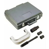 This 9-piece specialty tool set is designed for replacing pins and bushings on 16-1/2 in S-Cam trailer and tractor 'Q' brake systems. The set includes a plastic storage case for organization and portability. Suitable for heavy-duty brake maintenance in commercial trucking and trailer applications