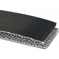 This APACHE conveyor belting is a low-stretch multi-ply PVC belt, 42 inches wide and 11/64 inches thick. It is supplied cut to length with a 15-foot minimum and is designed for use with staple-style Alligator lacing. Suitable for industrial material handling applications requiring reduced stretch and resistance to abrasion and moisture.