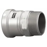 VIEGA MEGAPRESS Crimp Adapter Fitting: 2 1/2 in Pipe Size, Press-fit x MNPT, Steel, FKM (MPN 26640)