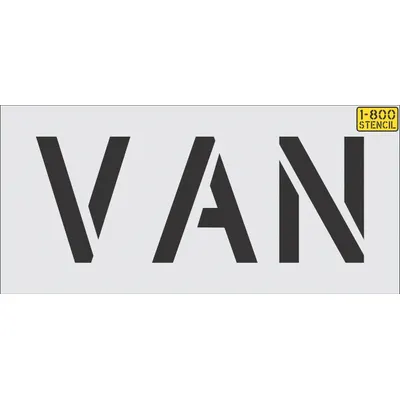 RAE Individual Stencil: Visitor, 0.062 in Thick, 12 in Overall Ht, 67 in Overall Wd - Light-Duty Message Stencils for Traffic & Parking Control