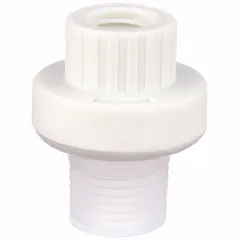 Guard for pressure gauges with 1/4 in FNPT process connection and 1/2 in NPT gauge connection. Features a Viton™ diaphragm, Buna-N O-ring, and polypropylene body. Isolates gauges from corrosive or clogging media in industrial process lines.