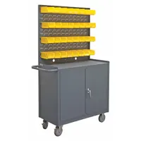 APPROVED VENDOR Steel Mobile Workstation with Louvered Storage: 42 1/8 in x 18 1/4 in, Steel, Gray (MPN 2210A-32B-LU-95)